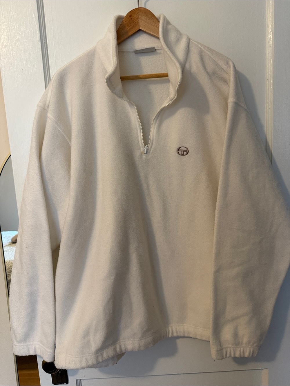 Sergio Tacchini Off-White Half-Zip Fleece Pullover
